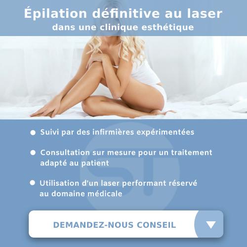 Femme ayant opté pour l'épilation définitive au laser dans une clinique esthétique